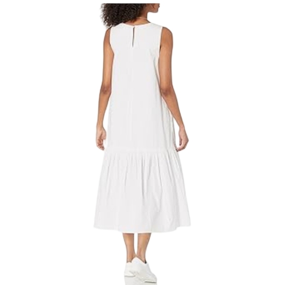 The Drop Ilana Loose Sleeveless Wide-hem Poplin Maxi Size Large White - Picture 2 of 11